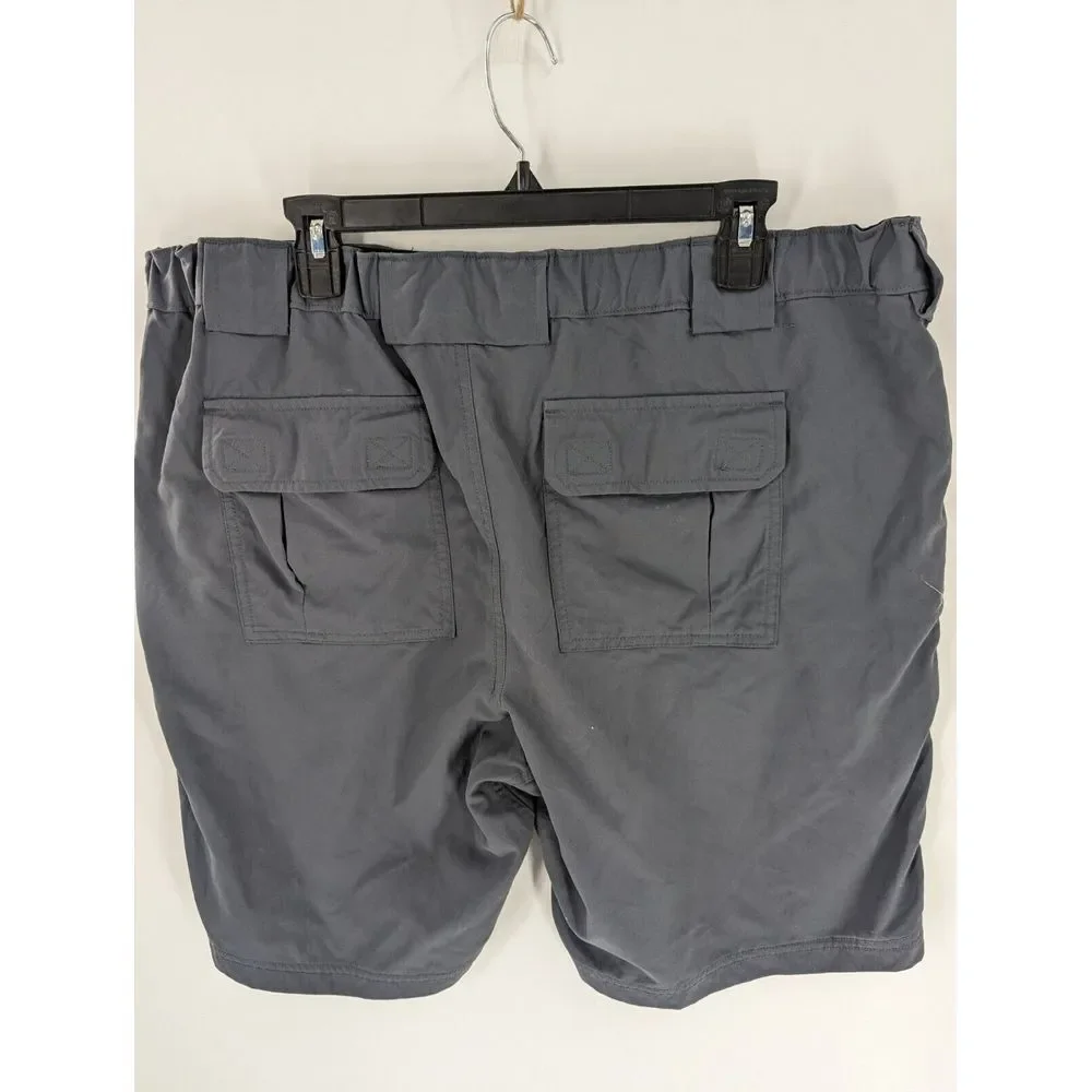 Duluth Trading Men's Dry on the Fly Nylon Blue Gray Hiking Shorts, 2XL, 9